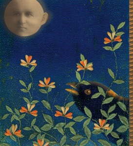 "Night Garden", a mixed media digital collage by Susan Sanford.